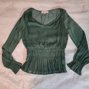 Philosophy Republic Clothing Silky Pleated Peplum Top – XS